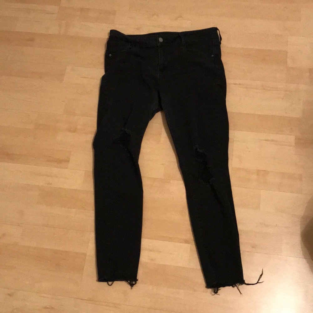 mid rise black jean jeggings